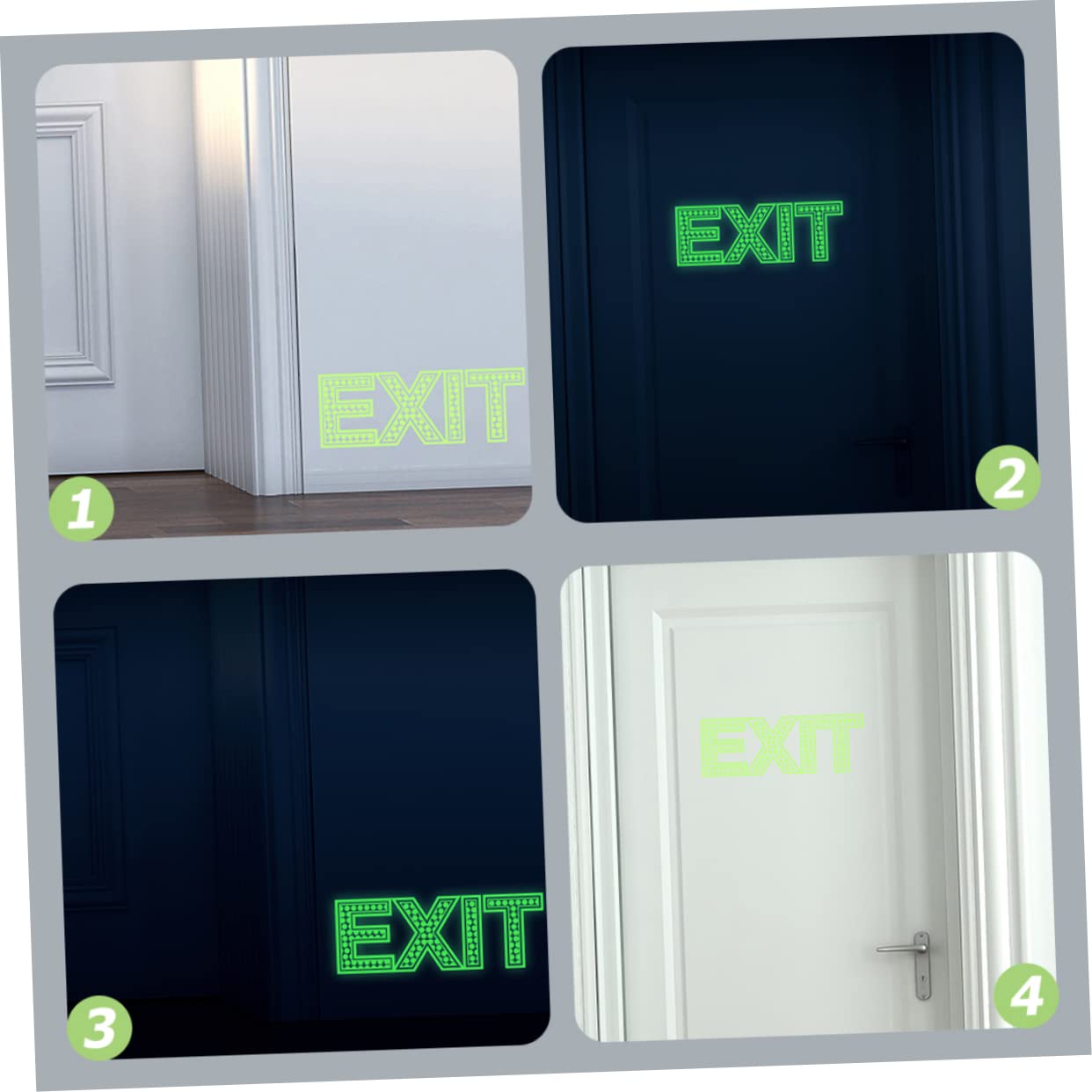 DOITOOL 3pcs Exit Sign Emblems Stickers Outdoor Signs Hotel Restaurant Exit Decal Warning Sticker Exit Sticker Indicator Floor Sticker Glowing Sticker Office Protector Luminous