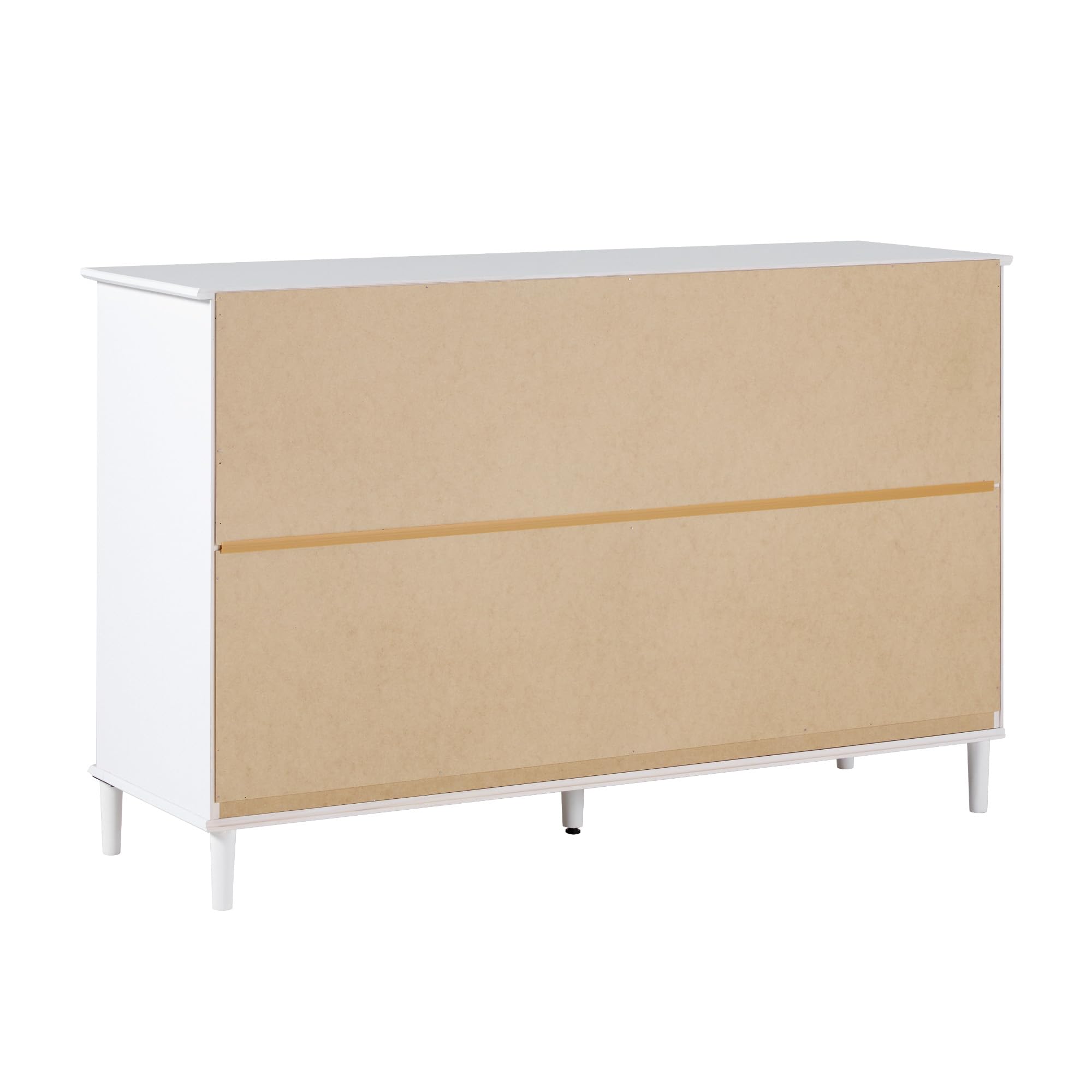 Walker Edison Modern 6-Drawer Solid Wood Dresser Bedroom Storage, 57 Inch, White