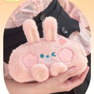 UNMULFC Cute Cosmetic Bag Travel Makeup Pink Bunny Large Kawaii Pencil Case Pouch Bag Organizer Aesthetic Box Home Airport Airline (pink bunny)