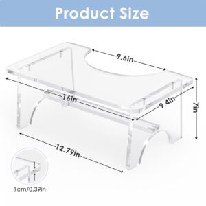 Acrylic Toilet Stool for Adults,7 Inch Poop Stool Potty Stool Clear Toilet Step Foot Stool for Bathroom Portable Easy Install for Women Men