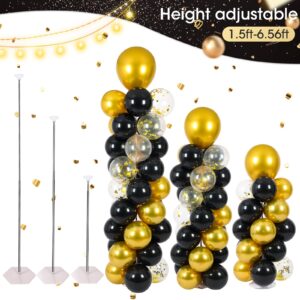 Balloon Column Stand with 102 Balloons, Balloon Column Kit Set of 2, Metal Balloon Tower Stand with Base for Floor, Height Adjustable from 1.57 to 7 Ft, For Party Decorations