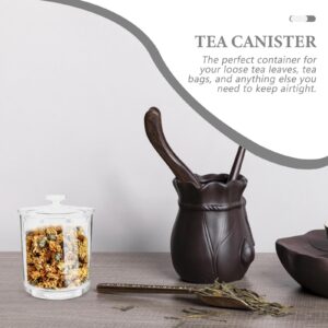 Tea Canister Airtight Lid Tea Storage Container Desktop Kitchen Snack Jar Candy Canister Storage Containers Lids