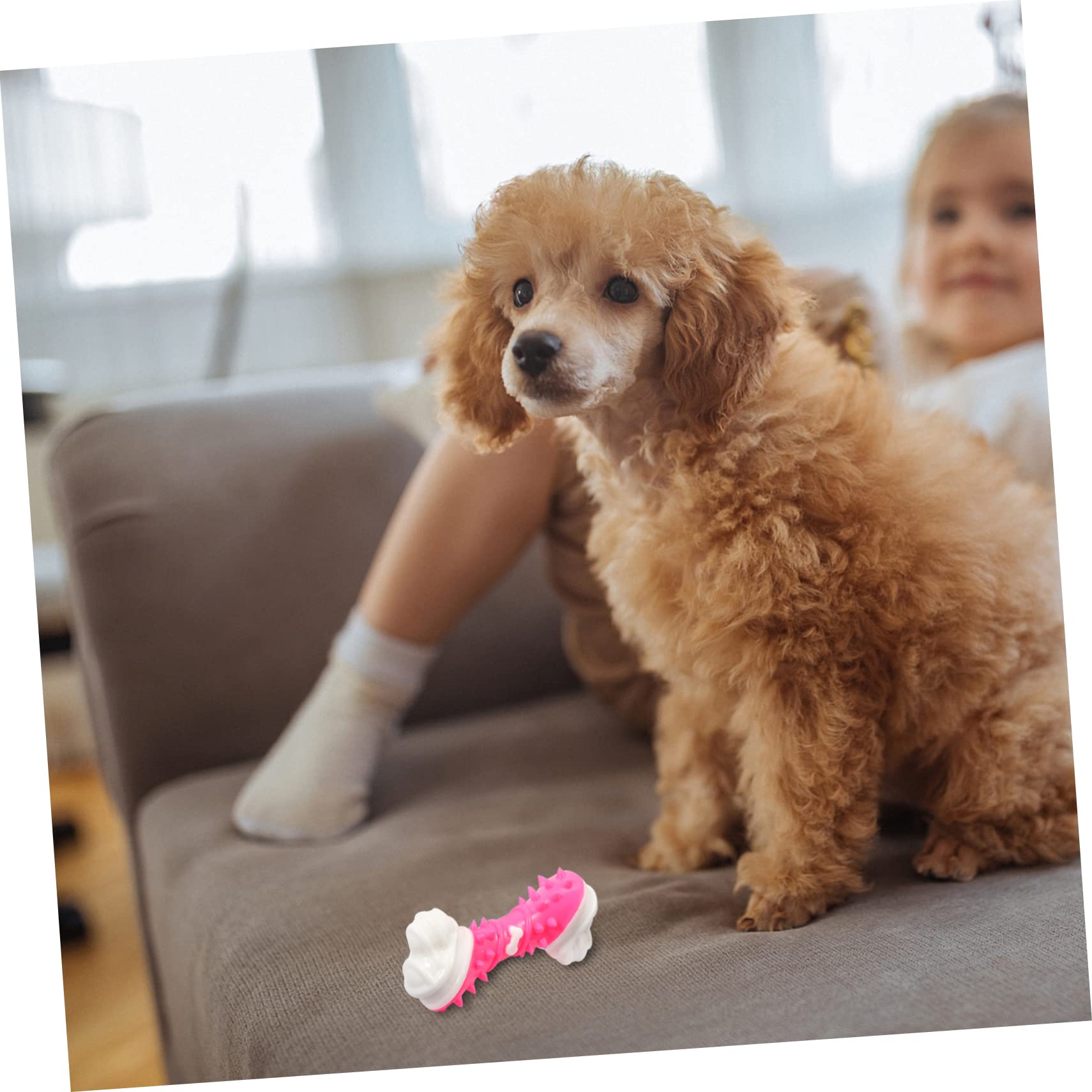 BESPORTBLE 3pcs Pet Teething Toys Dog Play Toy Bone Toy Puppy Teething Bones Dog Dental Toy Dog Cat Biting Toy Dog Molar Toy Pet Biting Toy Pet for Puppies The Chew Pink