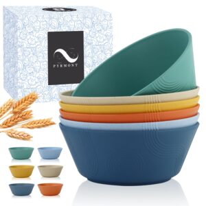 cereal bowls set of 6 - 36oz wheat straw bowls with unique textured design soup bowls - microwave & dishwasher safe bowls salad bowls - alternative for plastic bowls for serving salad,pasta - multi