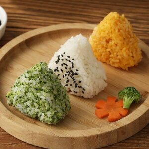 6 in 1 Onigiri Mold Triangle Sushi Mold Multifunctional Rice Ball Mold for Making and Storing Sushi - Once Quickly Make 6pcs Onigiri Green