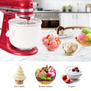 Ice Cream Maker Attachment for Kitchenaid Stand Mixer,Compatible with Kitchen Aid 4.5 Qt and Larger Mixer,2-Quart Frozen Yogurt - Ice Cream & Sorbet Gelato Maker