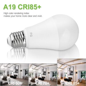 Furoching LED Light Bulb, 80 Watt Equivalent A19 LED Bulb, 12W 6500K Daylight White Non-Dimmable E26 Medium Base Light Bulbs for Home Bedroom Kitchen Living Room Office Lamp, Pack of 4