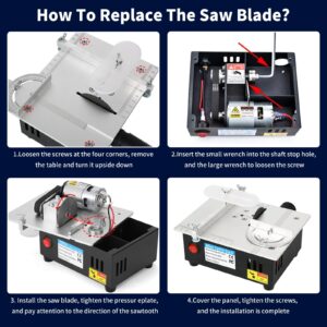 Jadeshay Mini Table Saw, 96W Multi-Use DIY Woodworking & Metal Craft Lathe with Adjustable Speed & Precision Scale for Creative Projects