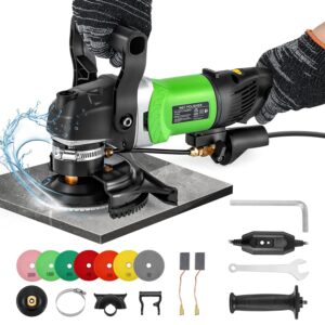 antstone wet polisher 800w 6 variable speed 4'' electric granite polisher grinder buffer with 7 diamond polishing pads wet stone polisher concrete polisher for granite marble concrete stone tile