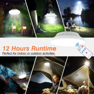 USB Solar Camping Light Remote Tent Light 2 Pack - 4000LM Portable LED Rechargeable Camping Lantern Hanging IPX4 Waterproof Emergency Light for Camping, Hiking, Power Failure, Hurricane (120 LEDs)