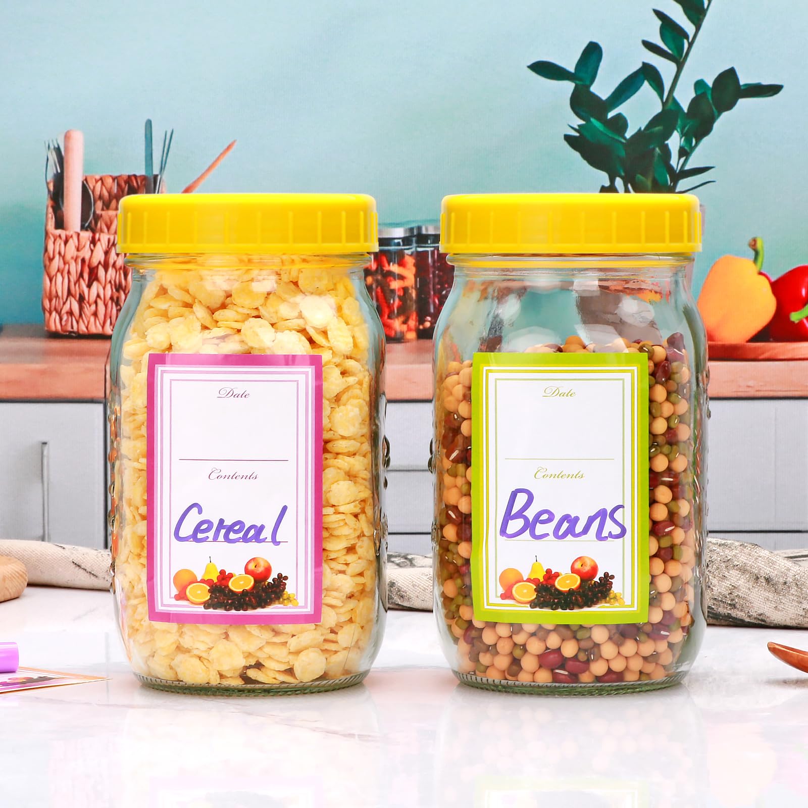 Brajttt Mouth Mason Jars 9 Pack Glass Jars with Lid and Bands,32 oz Large Mason Jars for Food Storage,Pickling,Dry Food,Snacks,Candies,Jam,Honey,Jelly