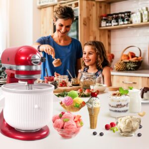 Ice Cream Maker Attachment for Kitchenaid Stand Mixer,Compatible with Kitchen Aid 4.5 Qt and Larger Mixer,2-Quart Frozen Yogurt - Ice Cream & Sorbet Gelato Maker