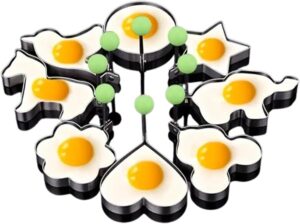 pack of 10 stainless steel fried egg ring pancake shaper omelette mold mould frying egg cooking tools kitchen accessories gadgets egg ring flower heart elephant bird circle star zebra fried egg shaper