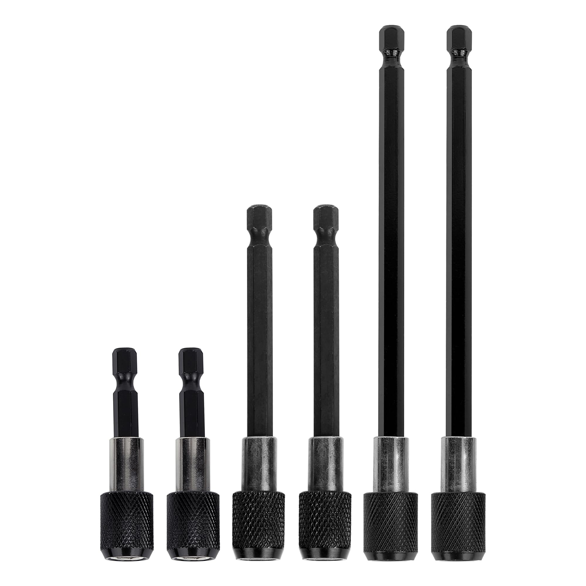 TEGRODEX 6PCS Drill Bit Extension Quick Release Screwdriver Bit Holder 2.36" 4" 6" 1/4 inch Hex Shank Drill Bit Extender Magnetic Bit Extension Adapter Set for Power Screwdriver Drill Impact Driver