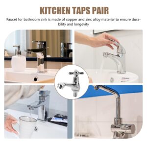 DOITOOL 1 Pair Bathroom Faucets,Cold Water Faucet and Hot Water Faucet Kitchen Basin Sink Faucets,Cold Hot Water Control Water Taps