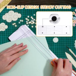 Kokorosa Portable Paper Cutter,A4 Paper Cutter,12 Inch Straight Paper Slicer Scrapbooking Tool with Automatic Security Blades for Scrapbooking Craft Paper Label Coupon (White)