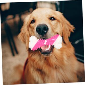 BESPORTBLE 3pcs Pet Teething Toys Dog Play Toy Bone Toy Puppy Teething Bones Dog Dental Toy Dog Cat Biting Toy Dog Molar Toy Pet Biting Toy Pet for Puppies The Chew Pink