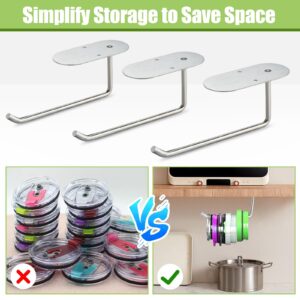 YIYATOO 3 Pack Tumbler Lid Organizer,Cup Lid Organizer for Stanley Tumbler Lids and Yeti Tumbler Lids, Self-Adhesive or Drilling Cup Lid Hook for Kitchen Inside Cabinet Organizers and Storage