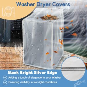 IndigoTempest9 Washer and Dryer Covers - Washing Machine Cover for Top Load and Front Load - Waterproof and Dustproof with Smooth Zipper - 29 x 28 x 43 Inches (Frosted)