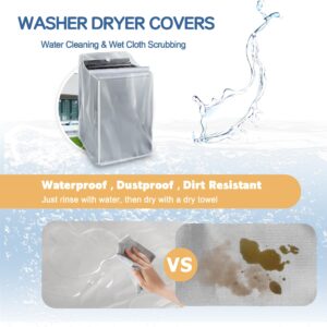 IndigoTempest9 Washer and Dryer Covers - Washing Machine Cover for Top Load and Front Load - Waterproof and Dustproof with Smooth Zipper - 29 x 28 x 43 Inches (Frosted)