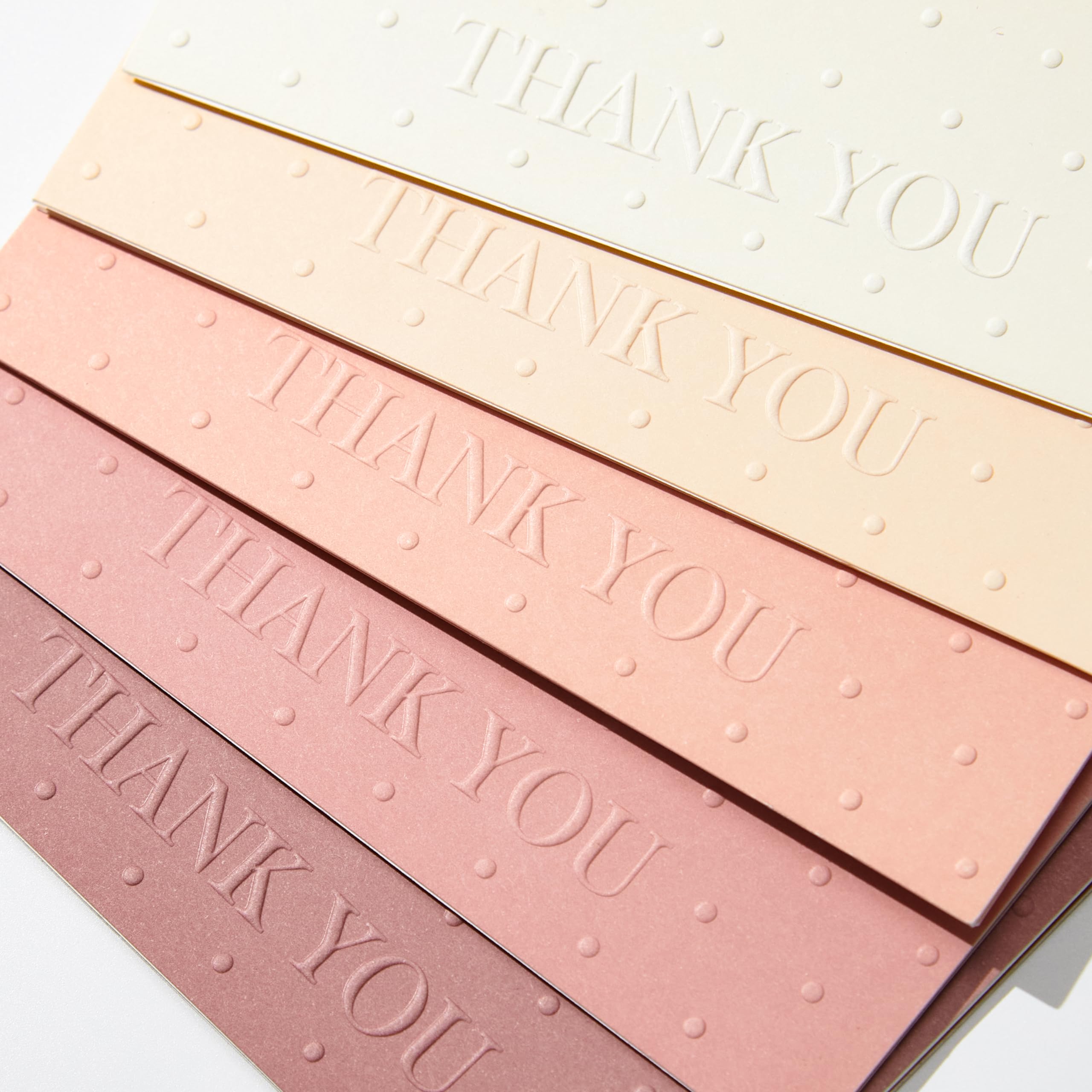 Crisky Embossed Thank You Cards (50 Pack) with Envelopes & Stickers Thank You Greeting Notes Bulk for Birthday, Baby Shower,Bridal Shower, Wedding, Graduation Shade of Dusty Rose