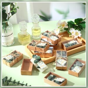 Dansib 50 Sets Mini Eucalyptus Handmade Soaps Wedding Soap Bulk Party Gifts Wedding Baby Shower Gifts for Guest with Thank You Cards Box for Bridal Shower Wedding