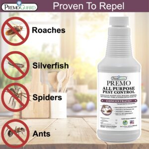 Pest Control by Premo Guard – 16 oz Concentrate Makes Up to 2.5 Gal – Bug, Roach, Fleas, Fruit Fly, Ant, Spider Killer – Effective Plant Based – Child and Pet Safe