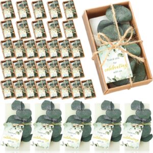 dansib 50 sets mini eucalyptus handmade soaps wedding soap bulk party gifts wedding baby shower gifts for guest with thank you cards box for bridal shower wedding