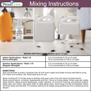 Pest Control by Premo Guard – 16 oz Concentrate Makes Up to 2.5 Gal – Bug, Roach, Fleas, Fruit Fly, Ant, Spider Killer – Effective Plant Based – Child and Pet Safe