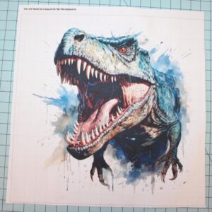 Fabric Panel 8"x8" T-Rex Dinosaur 100% Cotton Quilting Panel Square AM1784