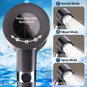 DFENGDF Filtered Shower Head High Pressure Showerhead with Handheld Spray Combo Detachable Showerhead with Hose Bracket Hard Water Filters Showerhead with ON/OFF Switch for Pets Bath