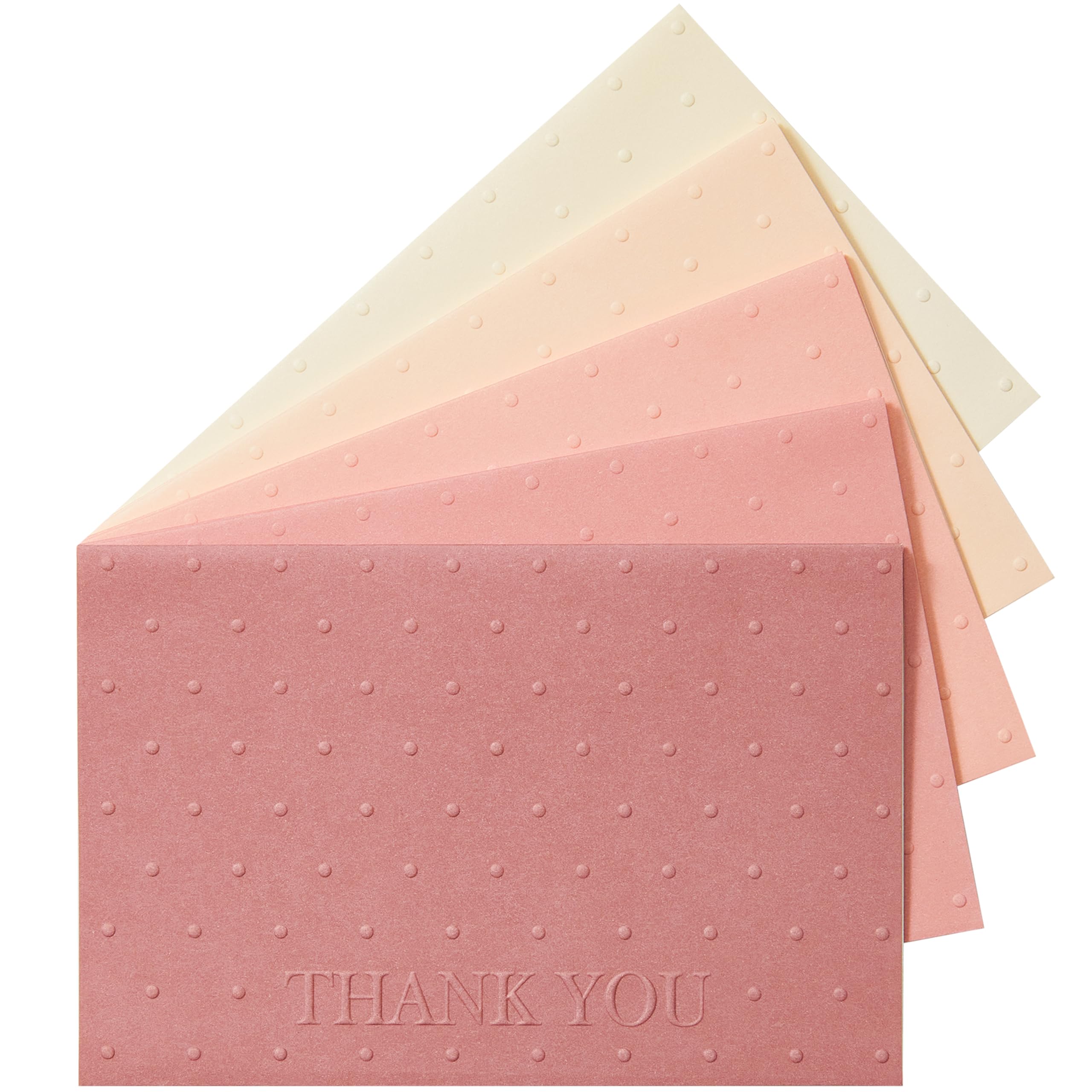 Crisky Embossed Thank You Cards (50 Pack) with Envelopes & Stickers Thank You Greeting Notes Bulk for Birthday, Baby Shower,Bridal Shower, Wedding, Graduation Shade of Dusty Rose