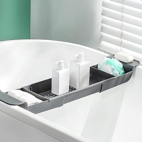 Bath Tray Bathtub Caddy Bathtub Bridge Extendable Book Phone Pad Holder Toys Shampoo Soap Storage Bathroom Accessories Dish Drainer