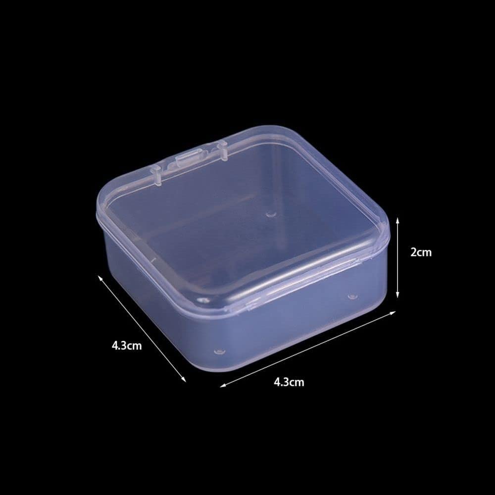 5 Pcs Plastic Jewelry Storage Containers, Mini Clear Square Box Empty Case with Lid for Earplugs, Jewelry, Hardware or Other Small Crafts Boxes and Organizers