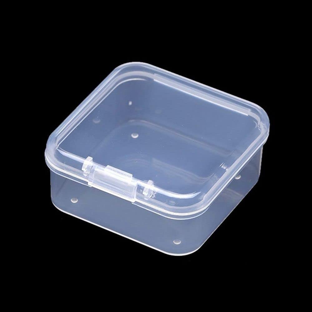 5 Pcs Plastic Jewelry Storage Containers, Mini Clear Square Box Empty Case with Lid for Earplugs, Jewelry, Hardware or Other Small Crafts Boxes and Organizers