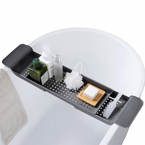 Bath Tray Bathtub Caddy Bathtub Bridge Extendable Book Phone Pad Holder Toys Shampoo Soap Storage Bathroom Accessories Dish Drainer