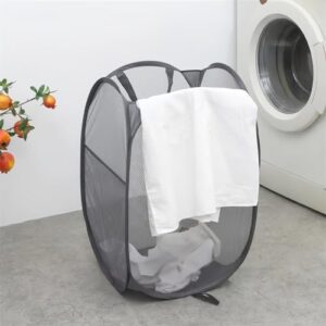 Ycsxhandpick Laundry Hamper Black Mesh Pop Up Dirty Clothes Hamper Portable Collapsible Clothes Baskets