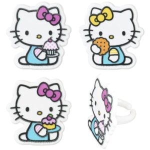 DecoPac Hello Kitty® Rings, Cupcake Decorations Featuring Hello Kitty and Mimmy, Pink And Yellow - 24 Pack