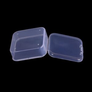 5 Pcs Plastic Jewelry Storage Containers, Mini Clear Square Box Empty Case with Lid for Earplugs, Jewelry, Hardware or Other Small Crafts Boxes and Organizers