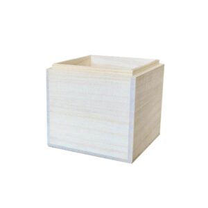 増田桐箱店 storage case paulownia box, w106mm、d106mm、h112mm, beige