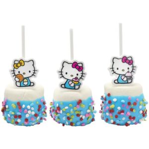 DecoPac Hello Kitty® Rings, Cupcake Decorations Featuring Hello Kitty and Mimmy, Pink And Yellow - 24 Pack