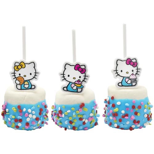 DecoPac Hello Kitty® Rings, Cupcake Decorations Featuring Hello Kitty and Mimmy, Pink And Yellow - 24 Pack