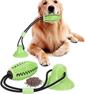 primepetplay suction cup dog chew puzzle toy - bite resistant and durable - perfect for aggressive chewers - dental health and interactive play, suitable for small, medium & large dogs, green