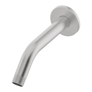 Derengge Shower Arm with Flange,6.5Inch Brushed Nickel Wall Mount Replacement Arm, Angle Shower Head Arm for Fixed Shower Head,RP-1121-BN