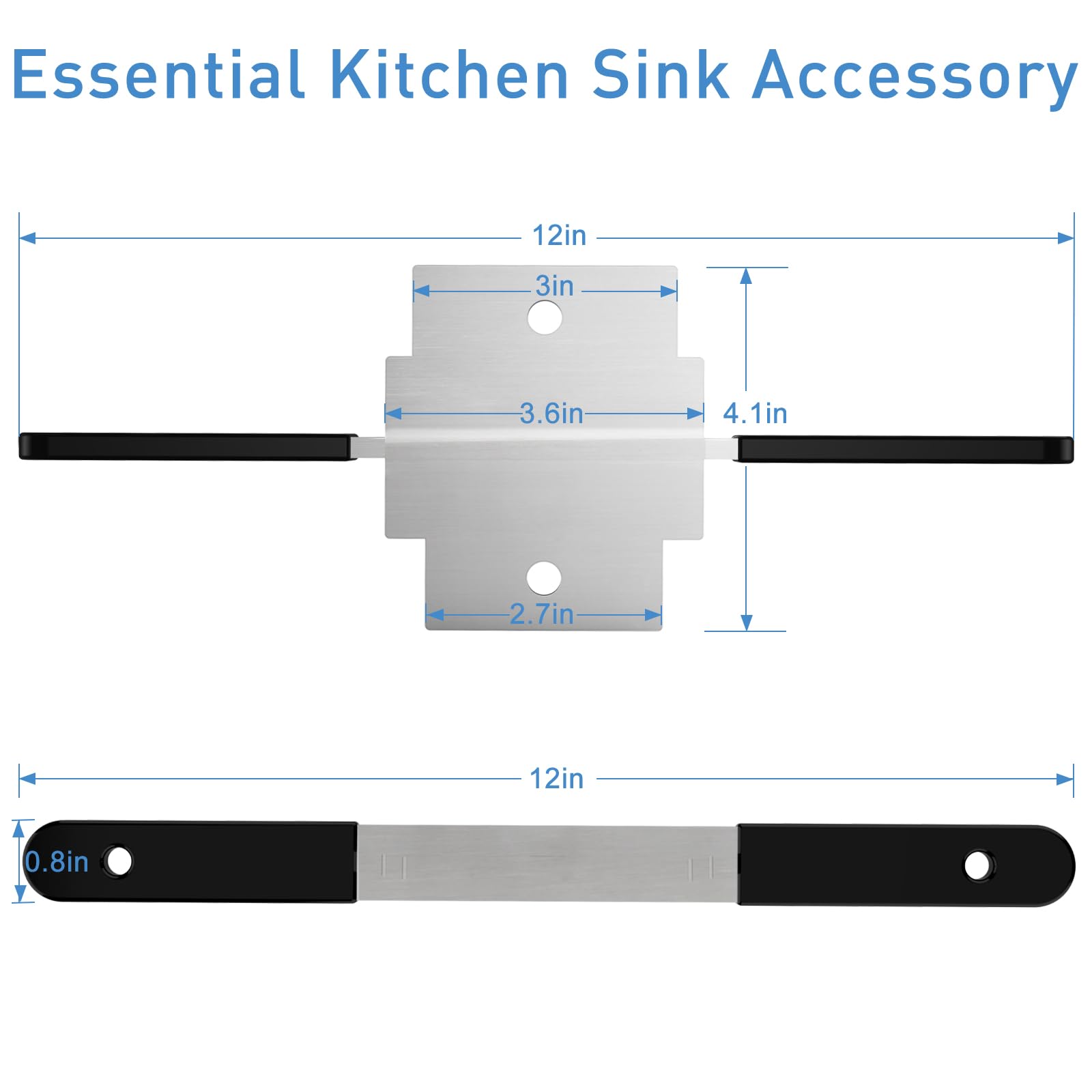 BoomBa Waste Drain Tool for 3 Tier Sink in Commercial Kitchens - Stainless Steel Twist Waste Drain Tool and Lever Waste Plumbing Drain Tool, Silvery, 0201478