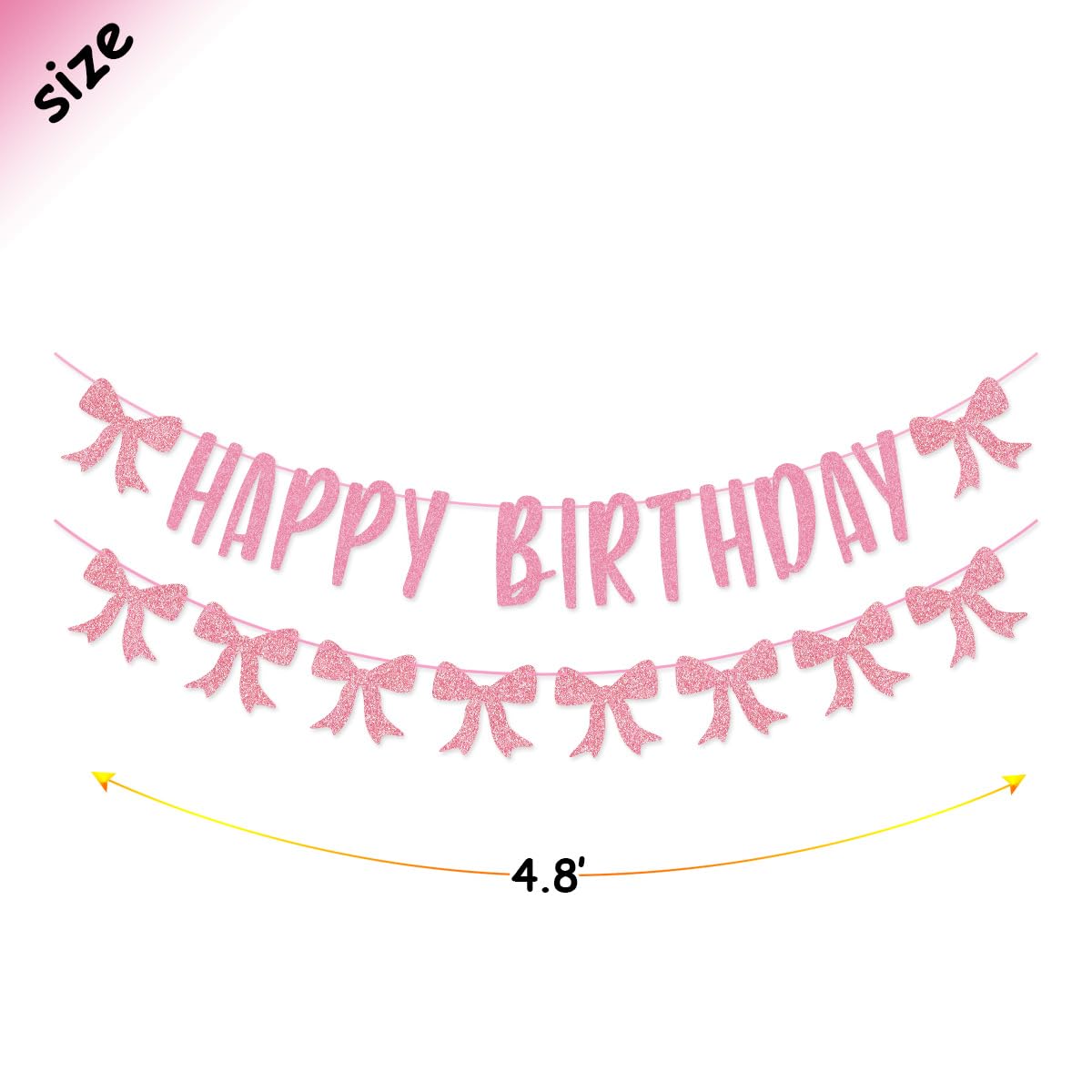 Coquette Happy Birthday Banner Pink Bow Happy Birthday Banner Garland for Coquette Birthday Party Bow Birthday Party Decorations