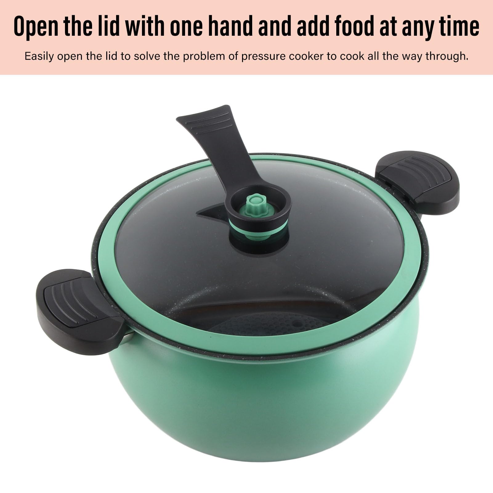 Micro Pressure Cooker Fast Cooking Cookware, 31 * 28 * 17cm Non Stick Microwave Kitchenware, Multi Functional Big Capacity Universal Stew Pot (5L)