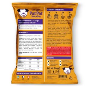 Pat Pat Noodles - Probiotic Ramen Noodles for Dogs (Seafood Flavor), Pack of 3, Amino Acids, vegetables and Collagen - Healthy ingredients for dogs