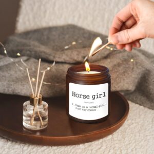 ISANOU Horse Girl Definition Candle,Horse Lover Horse Rider Girls Gifts,Equestrian Gifts for Girls,Cedar Fragrance Scented Candles,8 oz (Lavender)