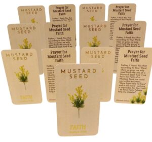 westmon works mustard seed holy card bulk pack bundle matthew 17:20 faith prayer, set of 25